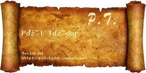 Pál Tódor névjegykártya